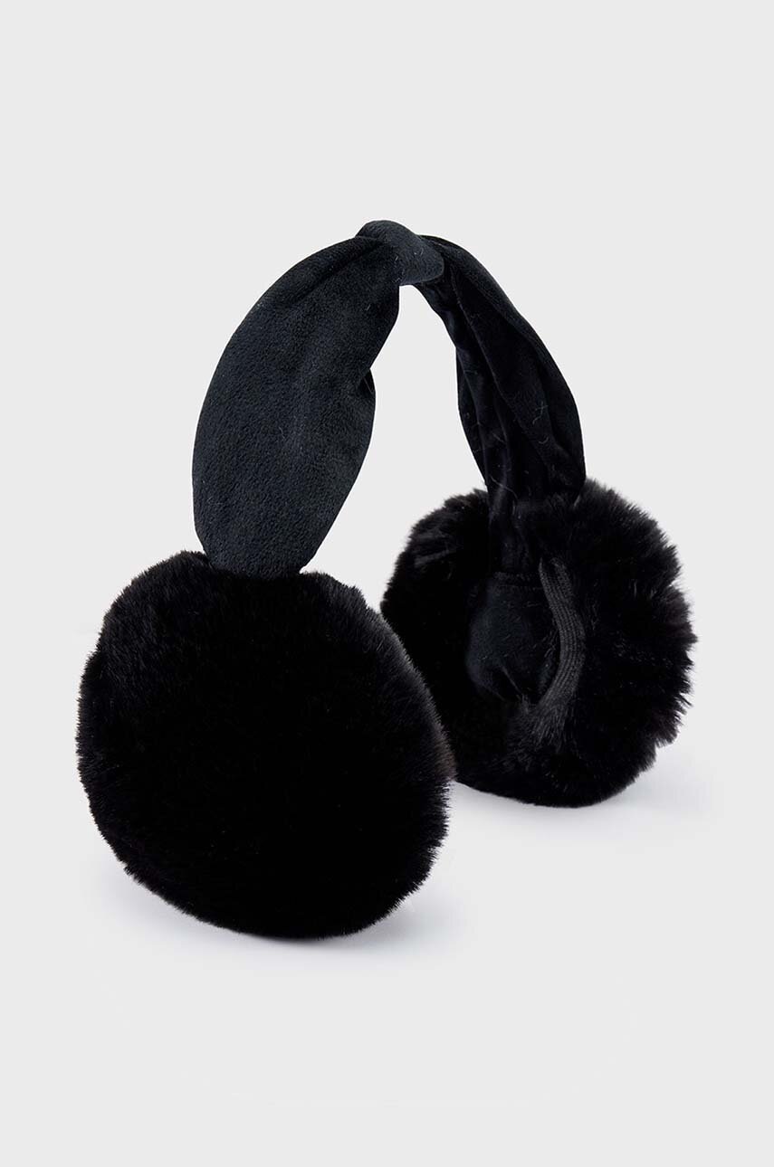 Mayoral Earmuffs Copii Culoarea Negru, Din Tesatura Neteda