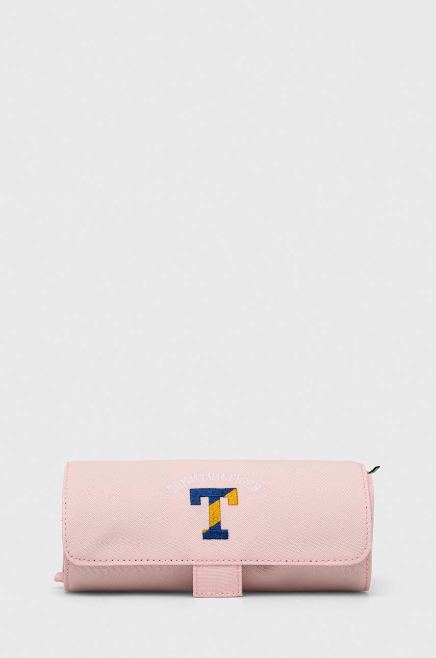 Dětský penál Tommy Hilfiger růžová barva - růžová -  100 % Recyklovaný polyester