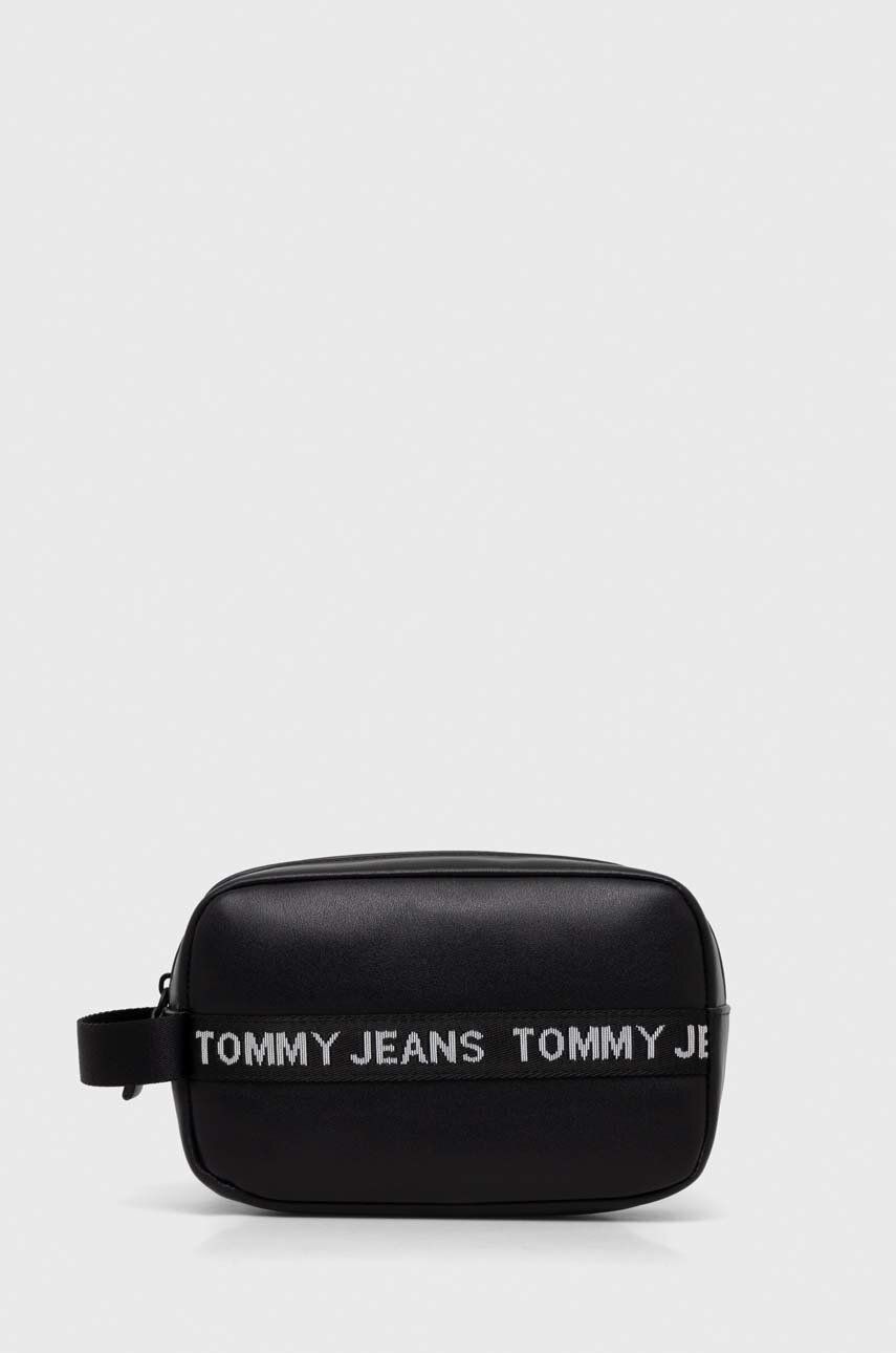 Levně Kosmetická taška Tommy Jeans černá barva