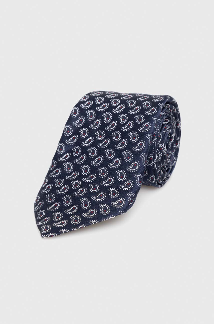 Hedvábná kravata BOSS - modrá -  100 % Hedvábí