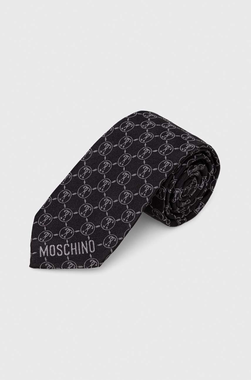 Hedvábná kravata Moschino černá barva, M5725 55061