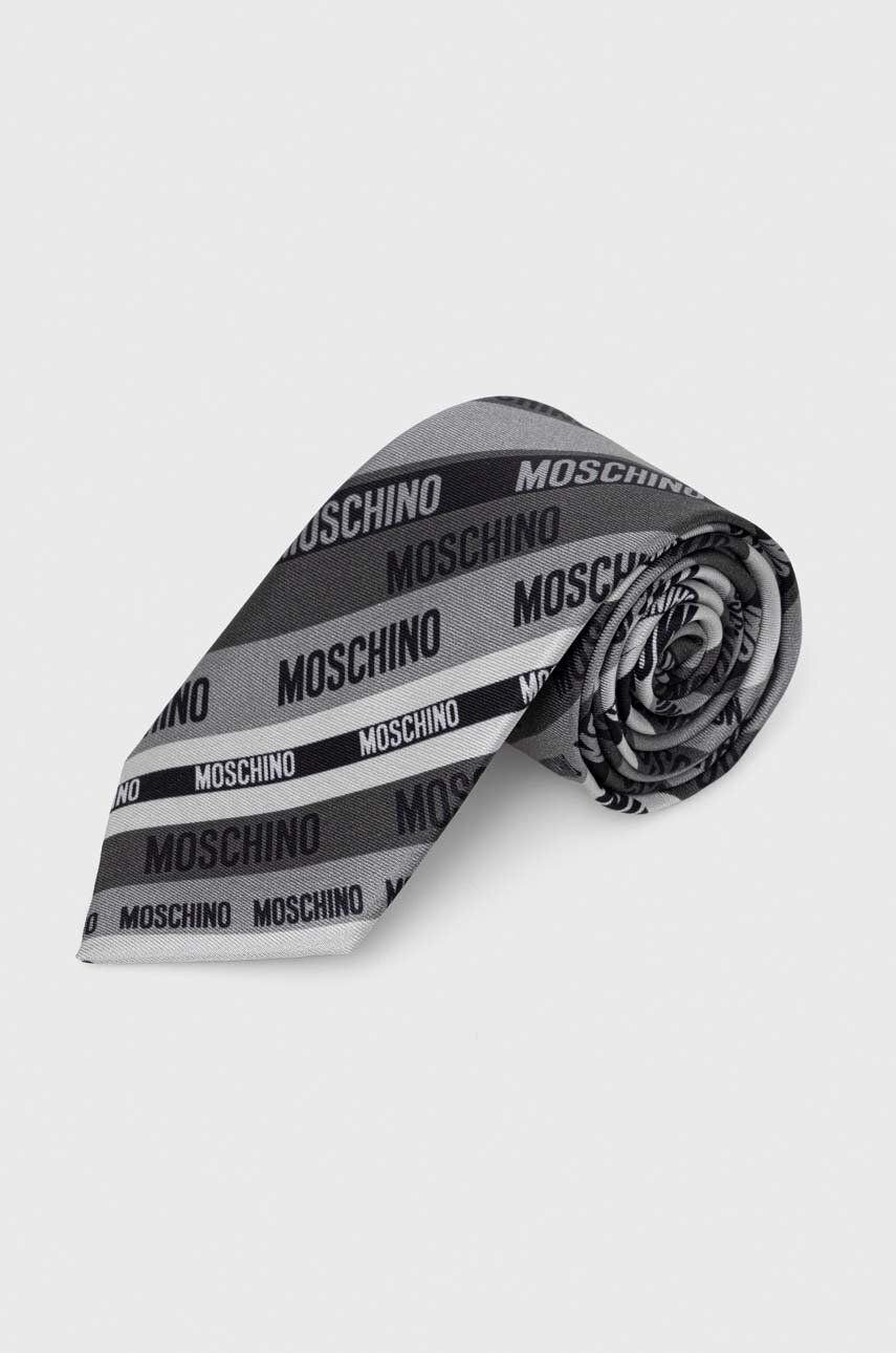 Moschino Cravata De Matase Culoarea Gri