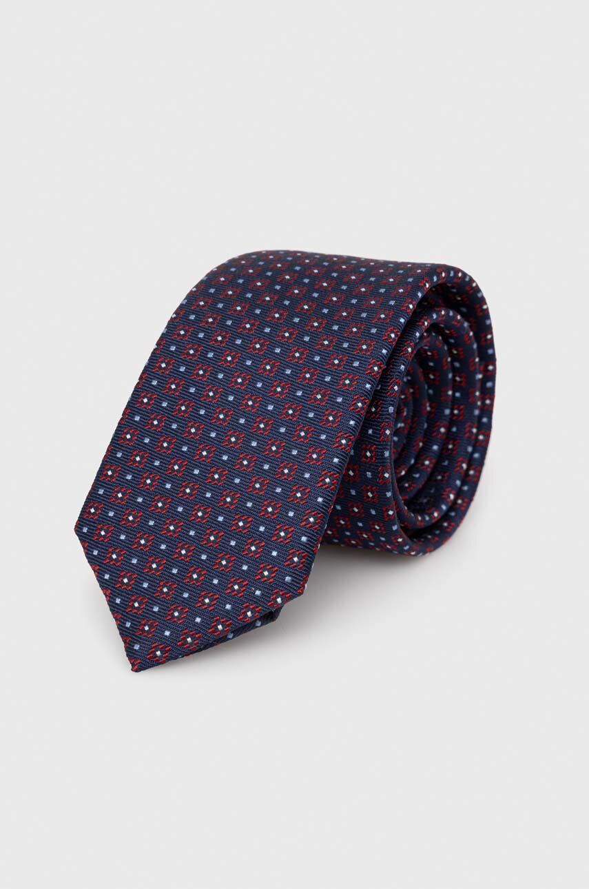 Hedvábná kravata HUGO tmavomodrá barva - námořnická modř - Hlavní materiál: 60 % Hedvábí