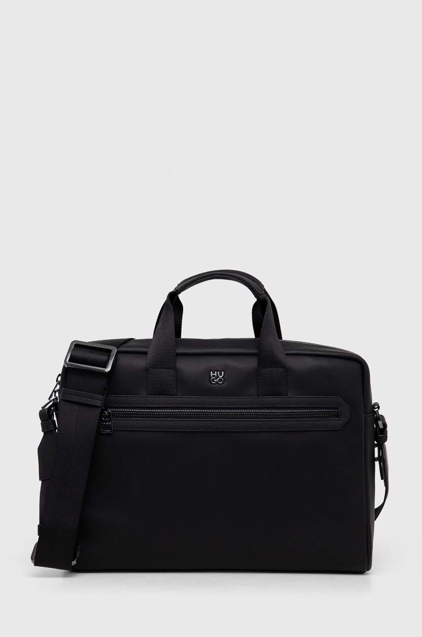 HUGO geanta laptop culoarea negru