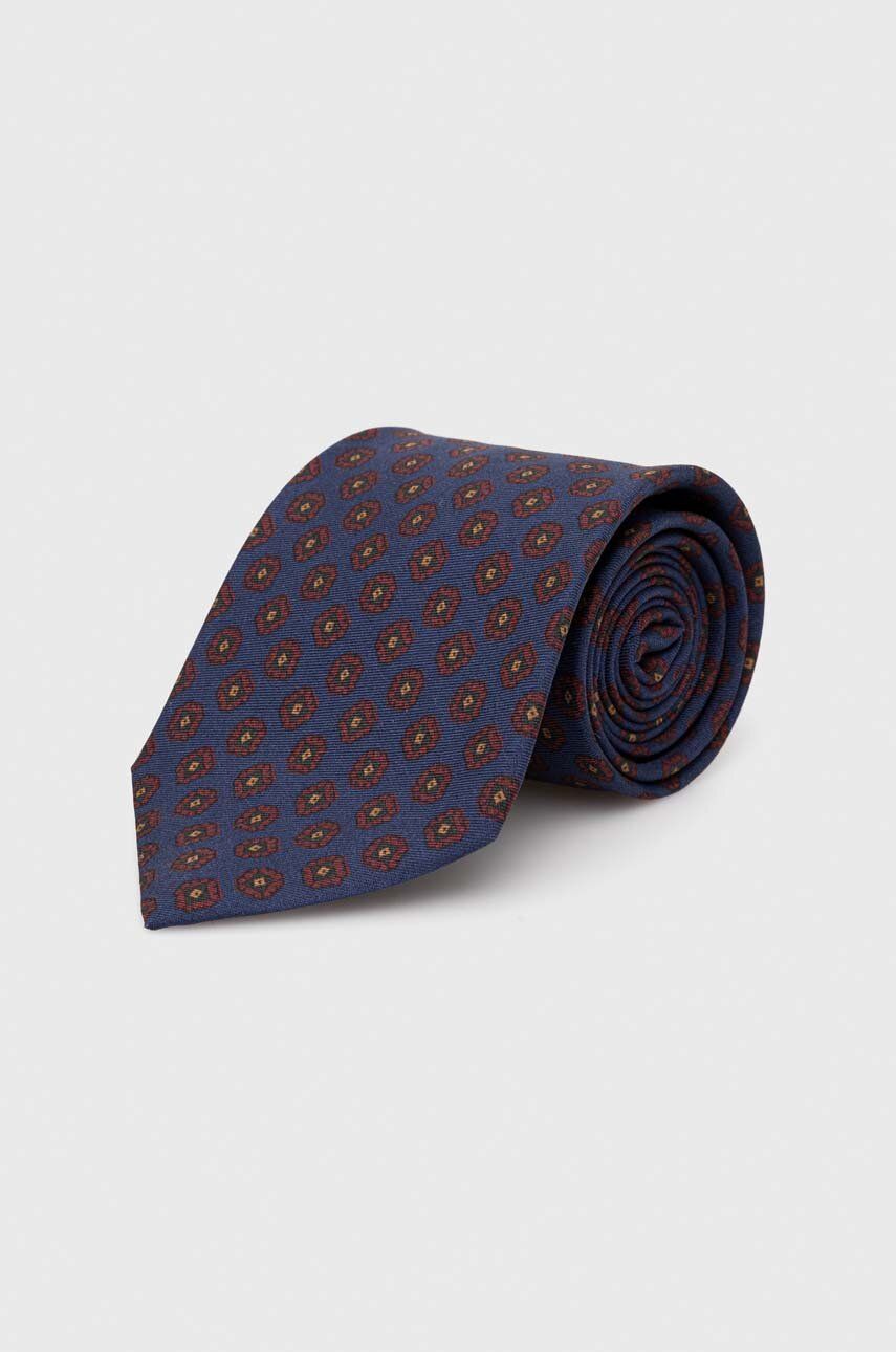 Levně Hedvábná kravata Polo Ralph Lauren tmavomodrá barva