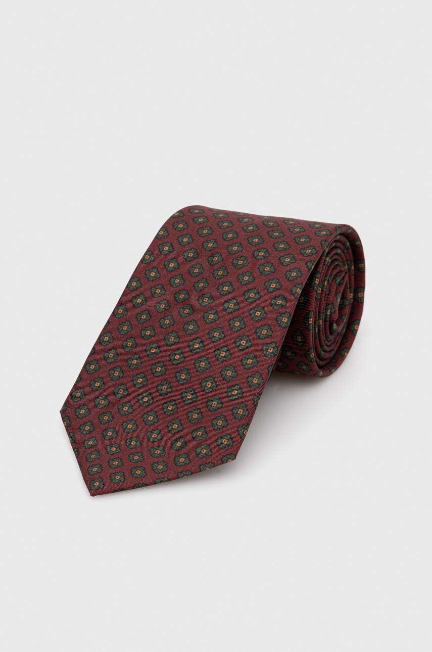 Hedvábná kravata Polo Ralph Lauren vínová barva - burgundské - 100 % Hedvábí
