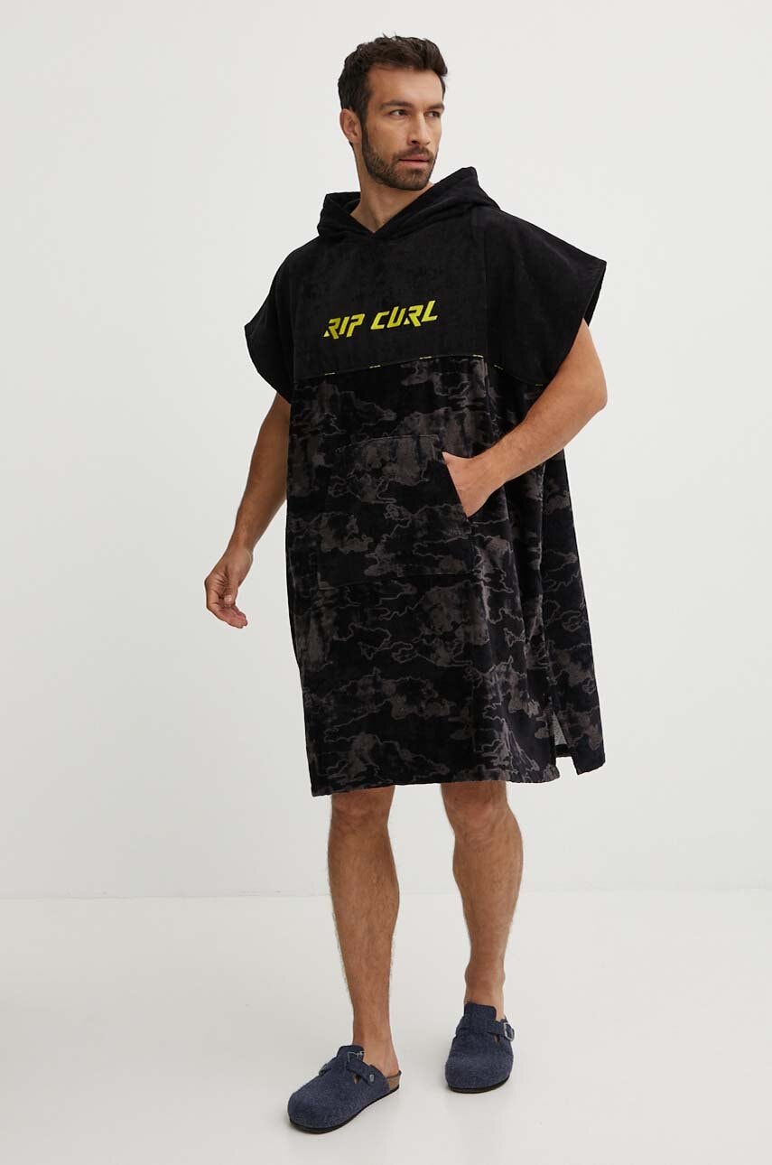 Rip Curl prosop din bumbac 104 x 83 cm. culoarea negru