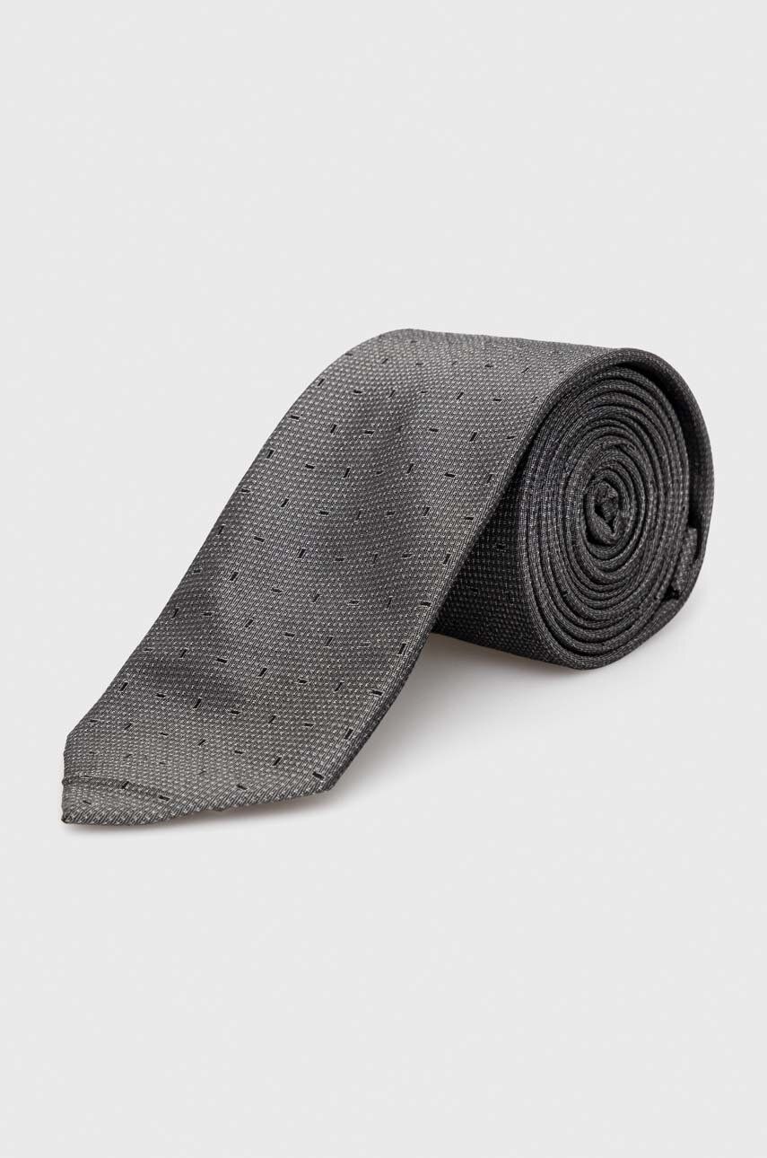 Hodvábna kravata Calvin Klein šedá farba