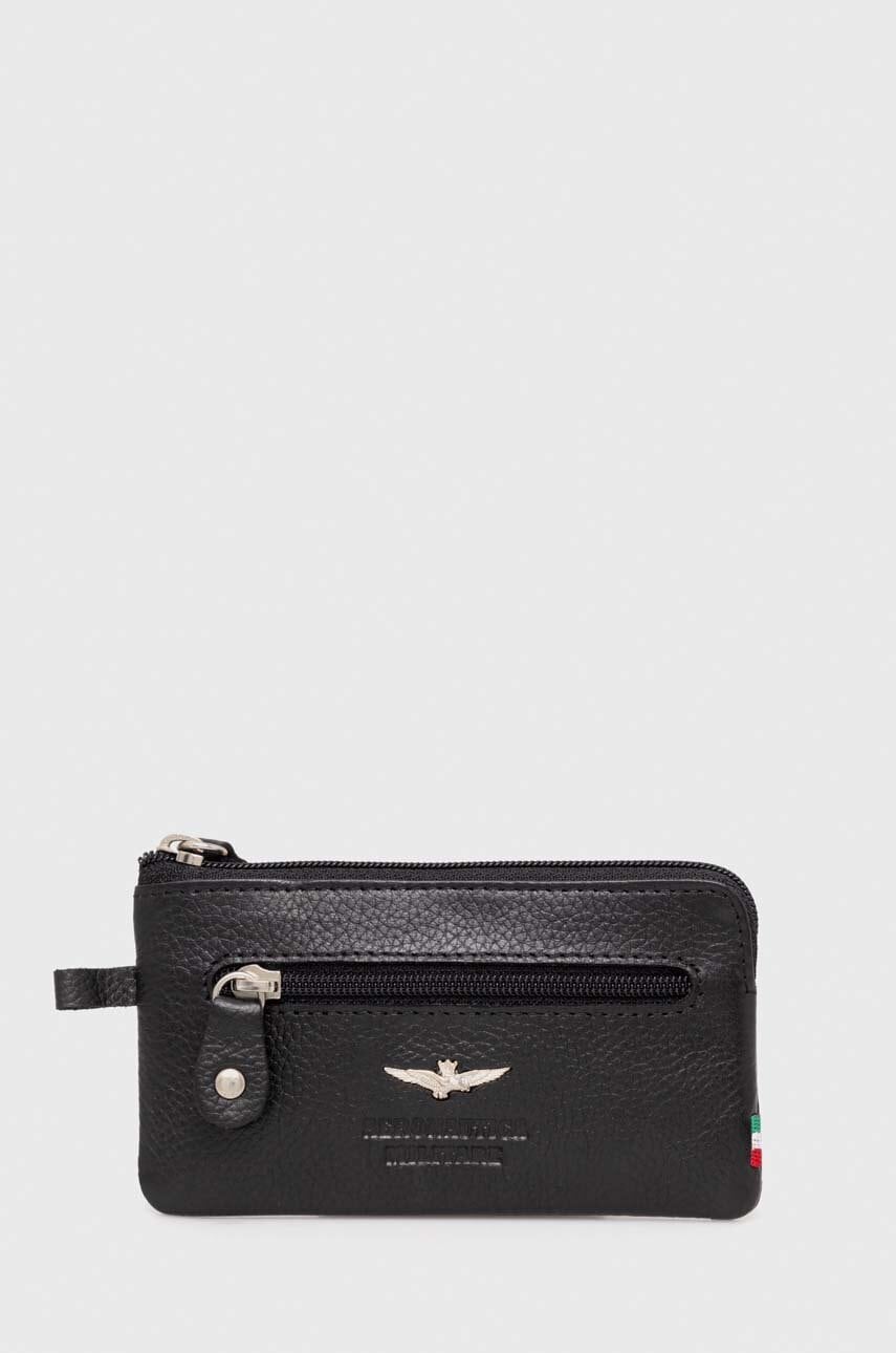Aeronautica Militare husa de chei din piele culoarea negru Aeronautica Militare husa de chei din piele culoarea negru