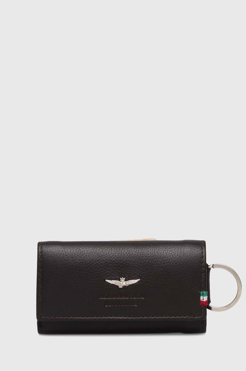 Aeronautica Militare husa de chei din piele culoarea maro Aeronautica Militare husa de chei din piele culoarea maro