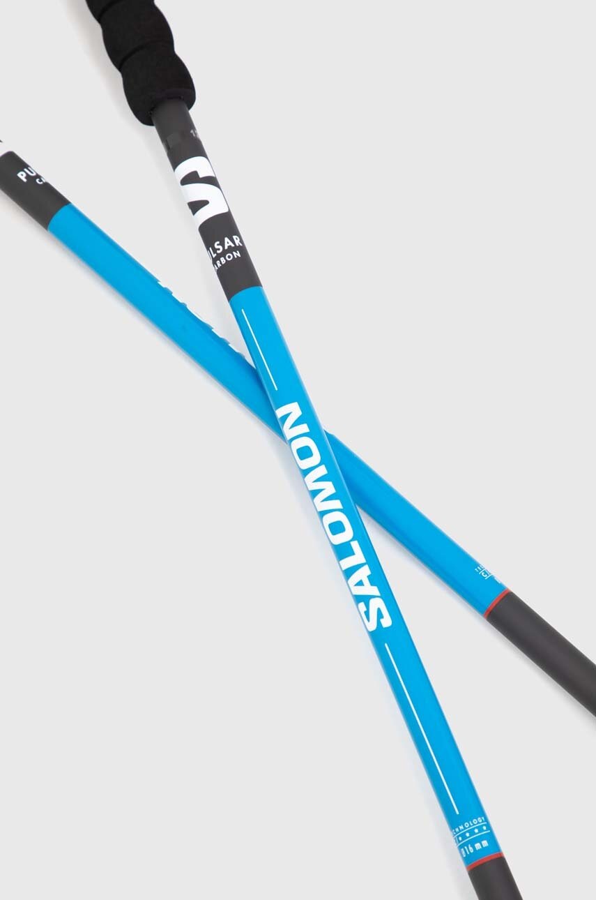 Πεζοπορικά κοντάρια Salomon Pulsar Carbon χρώμα μπλε φωτογραφία