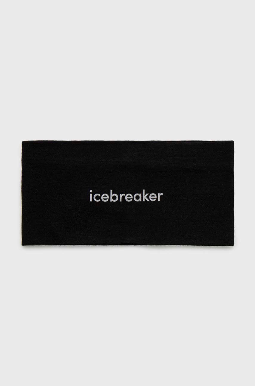 Icebreaker Bentita Pentru Cap Oasis Culoarea Negru