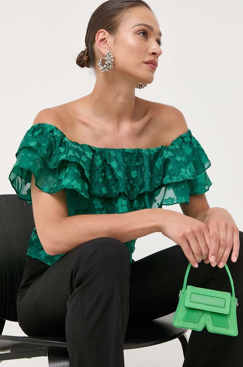 Custommade Bluza Femei, Culoarea Verde, In Modele Florale