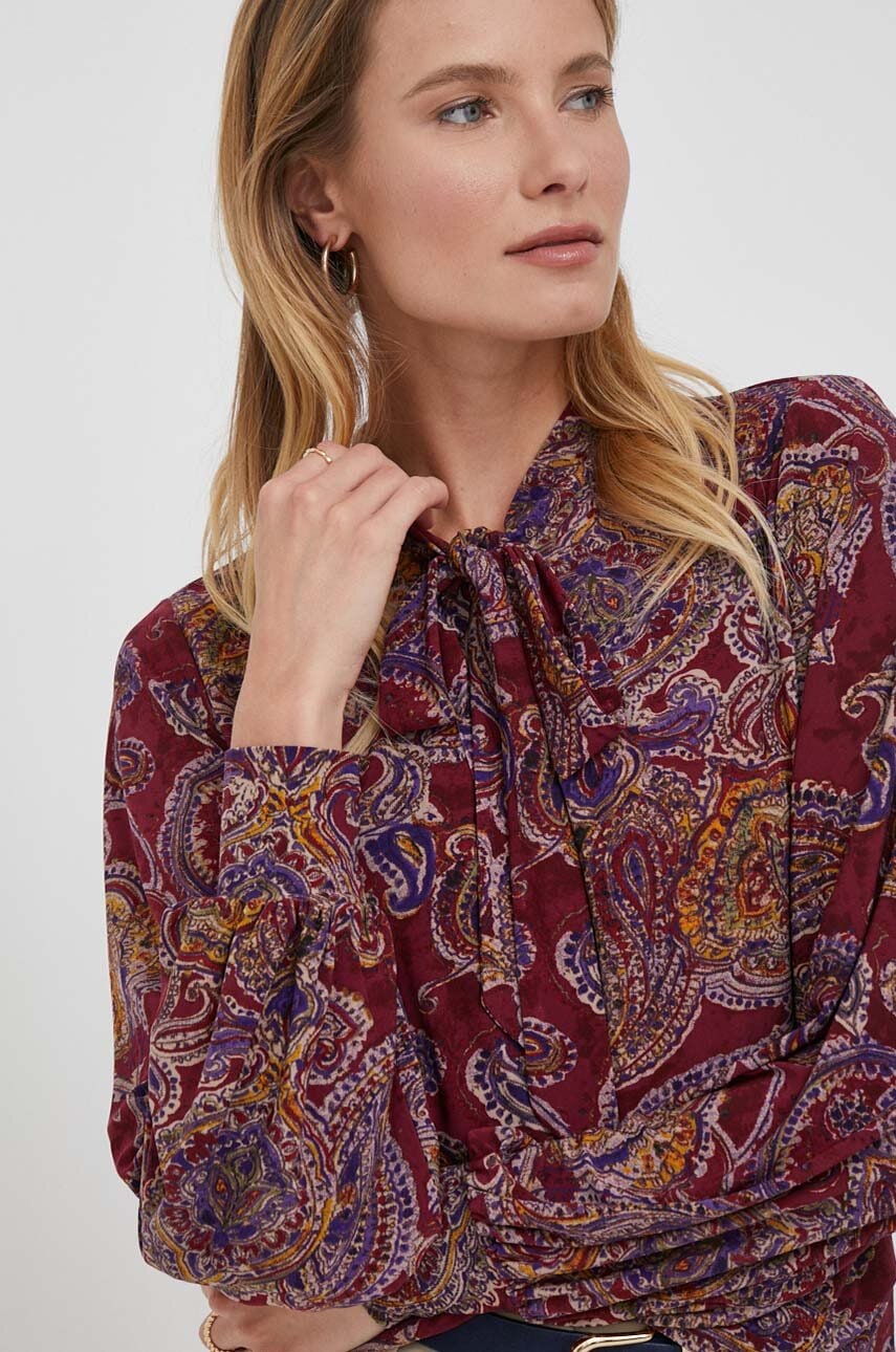 

Блузка Lauren Ralph Lauren женская цвет бордовый узор