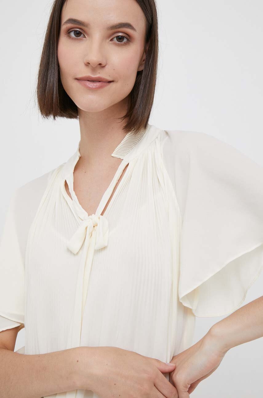Блузка Lauren Ralph Lauren жіноча колір бежевий однотонна 