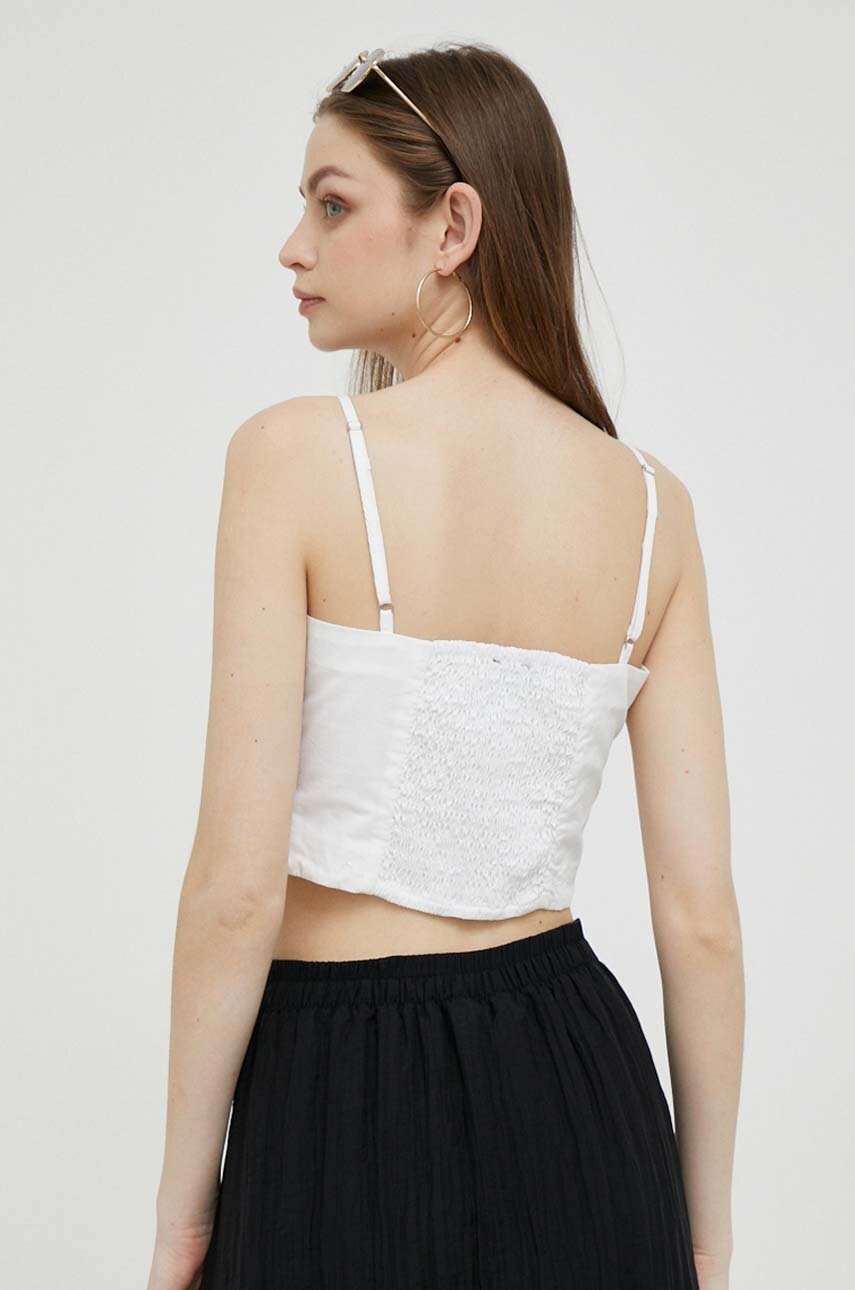 Βαμβακερό Top DKNY χρώμα: άσπρο φωτογραφία