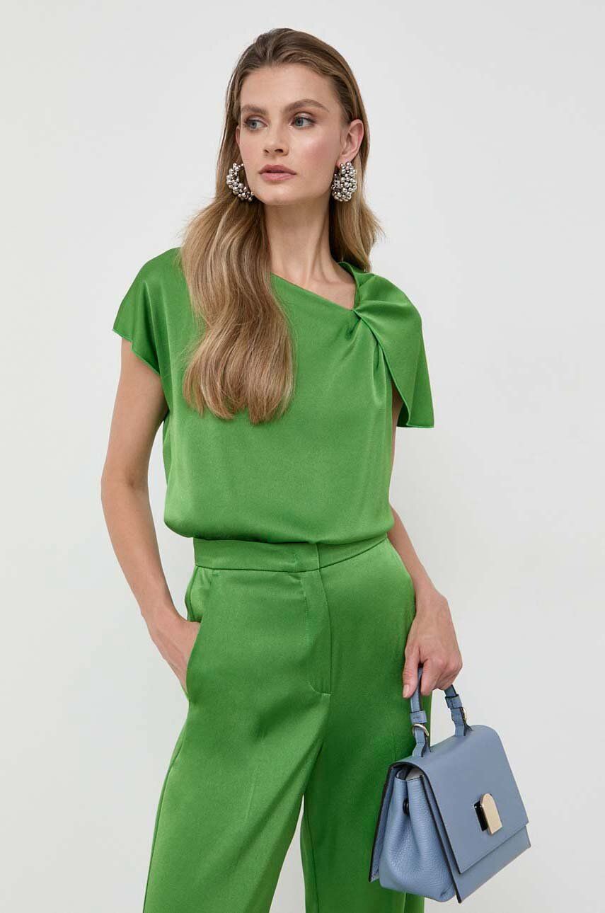 Marella bluza femei, culoarea verde, neted