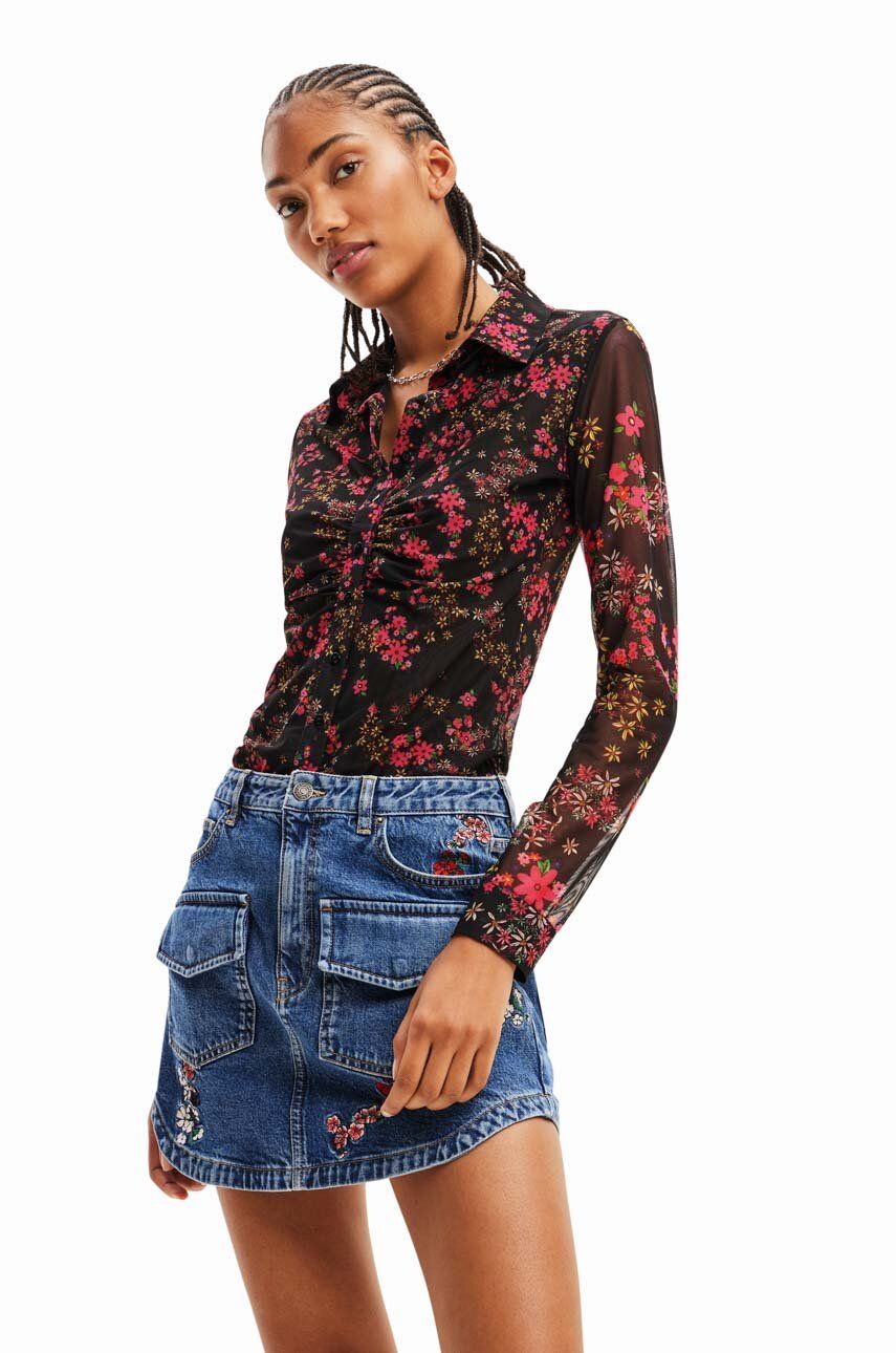 Desigual Bluza Femei, Culoarea Roz, Modelator