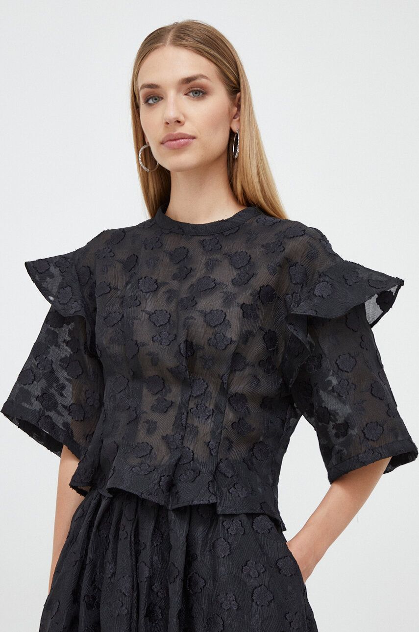 Custommade bluza femei, culoarea negru, neted