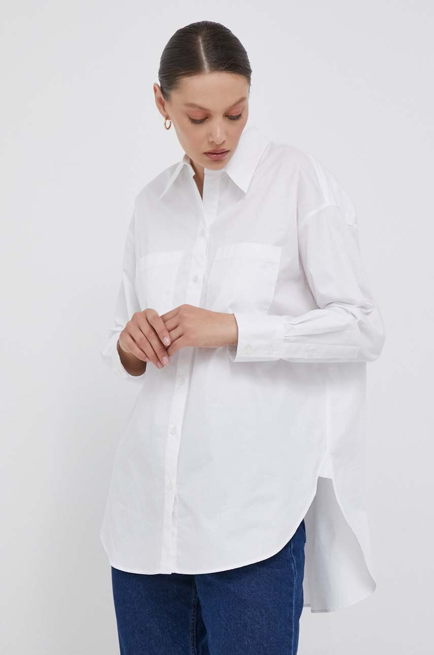 Košile Joop! bílá barva, relaxed, s klasickým límcem - bílá - 100 % Bavlna