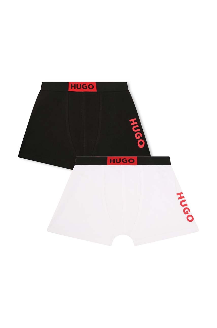 HUGO boxeri copii 2-pack culoarea negru