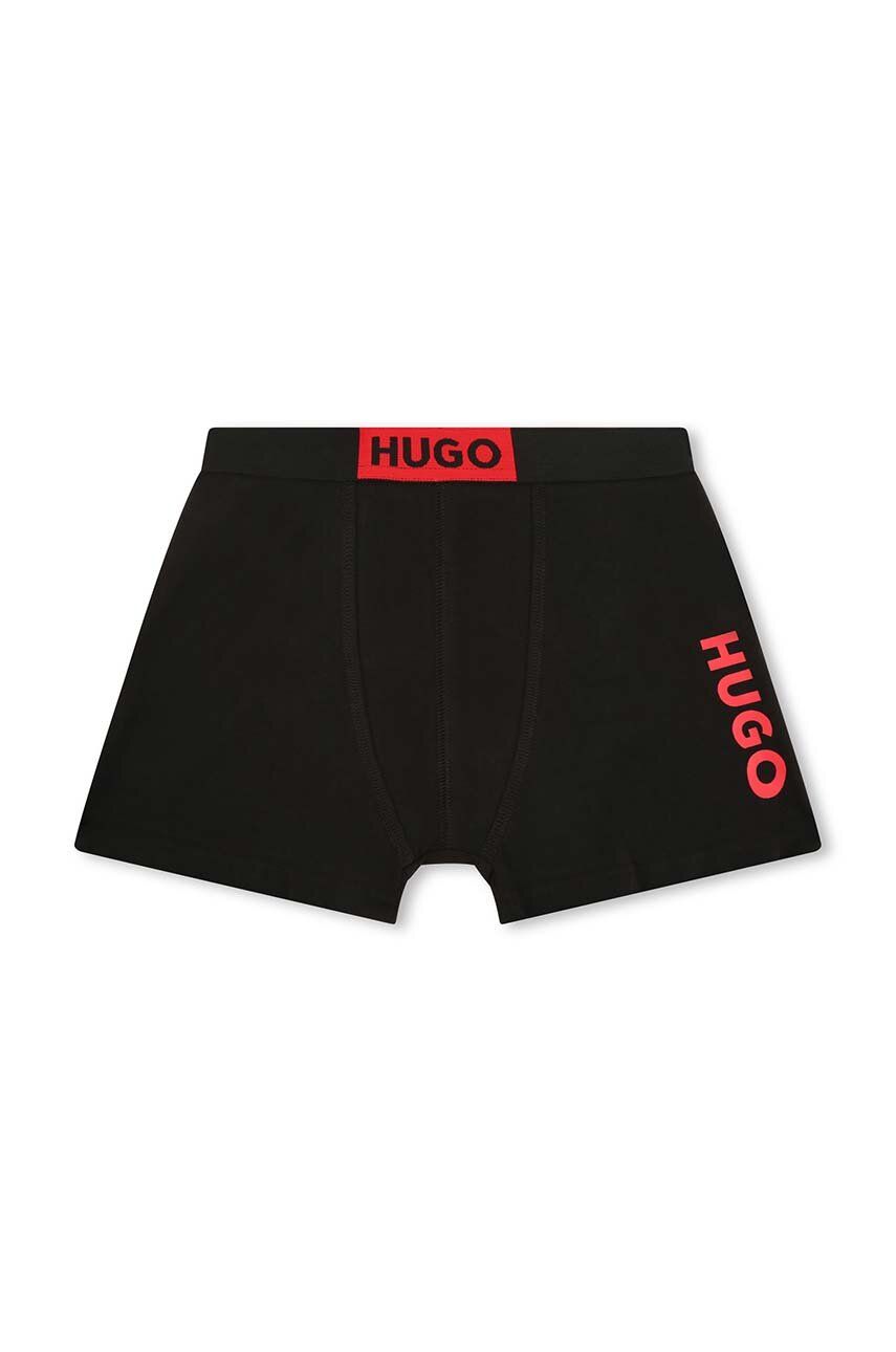 HUGO Boxeri Copii 2-pack Culoarea Negru