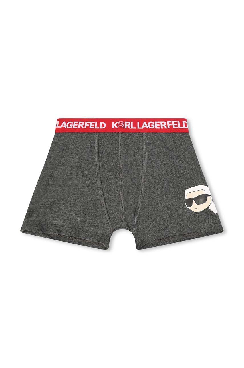 Dětské boxerky Karl Lagerfeld 2-pack šedá barva