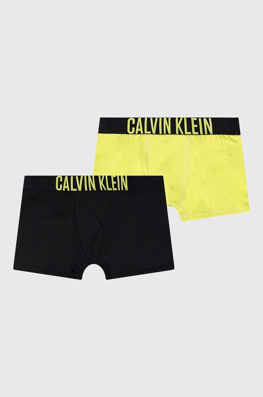 Dětské boxerky Calvin Klein Underwear 2-pack žlutá barva - zelená - 95 % Bavlna