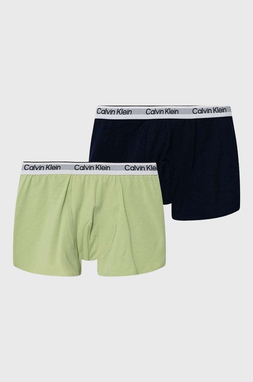 Dětské boxerky Calvin Klein Underwear 2-pack tmavomodrá barva - námořnická modř - 95 % Bavlna