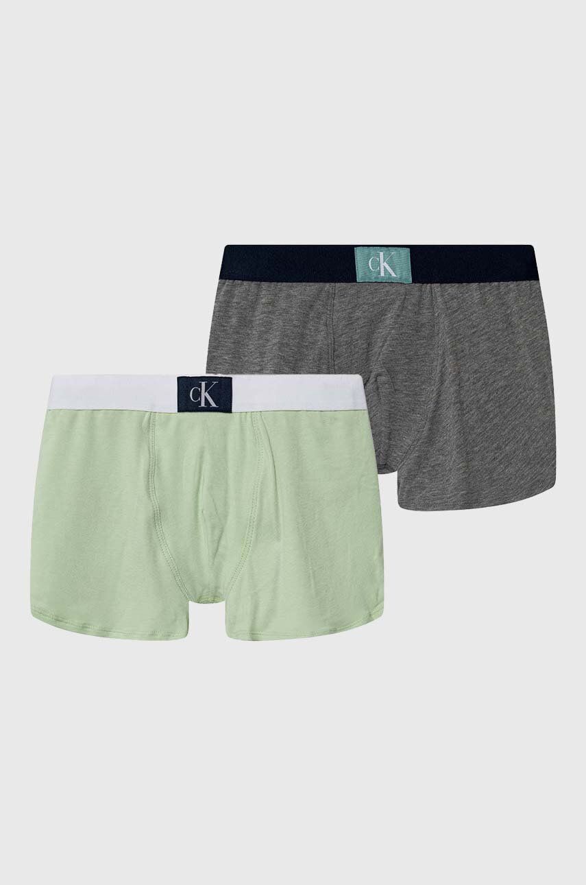 Dětské boxerky Calvin Klein Underwear 2-pack zelená barva - zelená - 95 % Bavlna