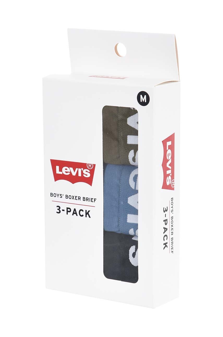 Levi's Boxeri Copii 3-pack Culoarea Negru