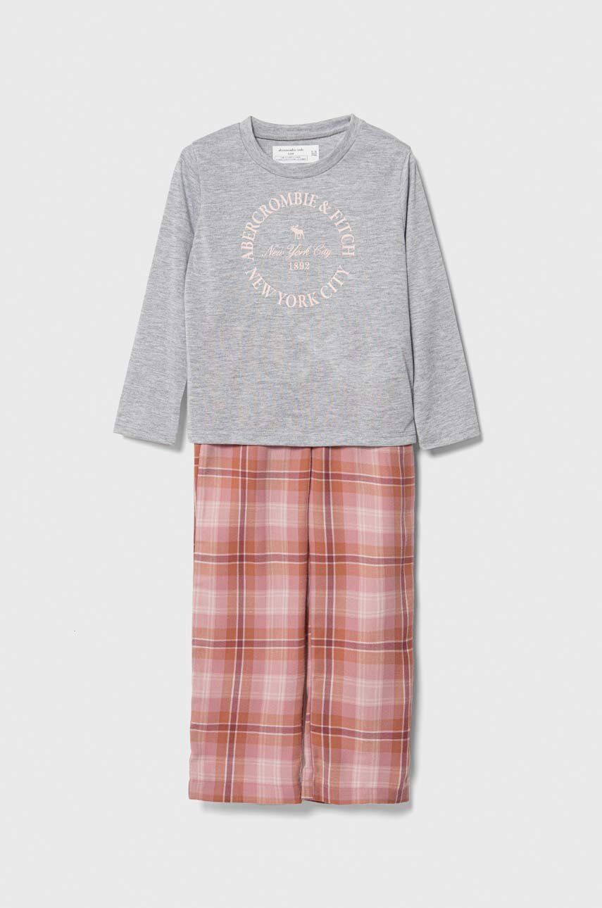 Levně Dětské pyžamo Abercrombie & Fitch růžová barva