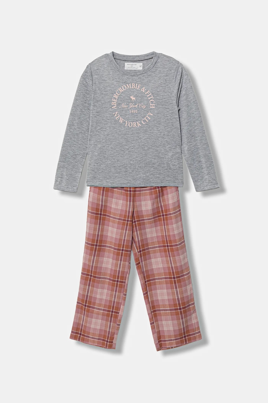 

Детска пижама Abercrombie & Fitch в розово с десен, Розов