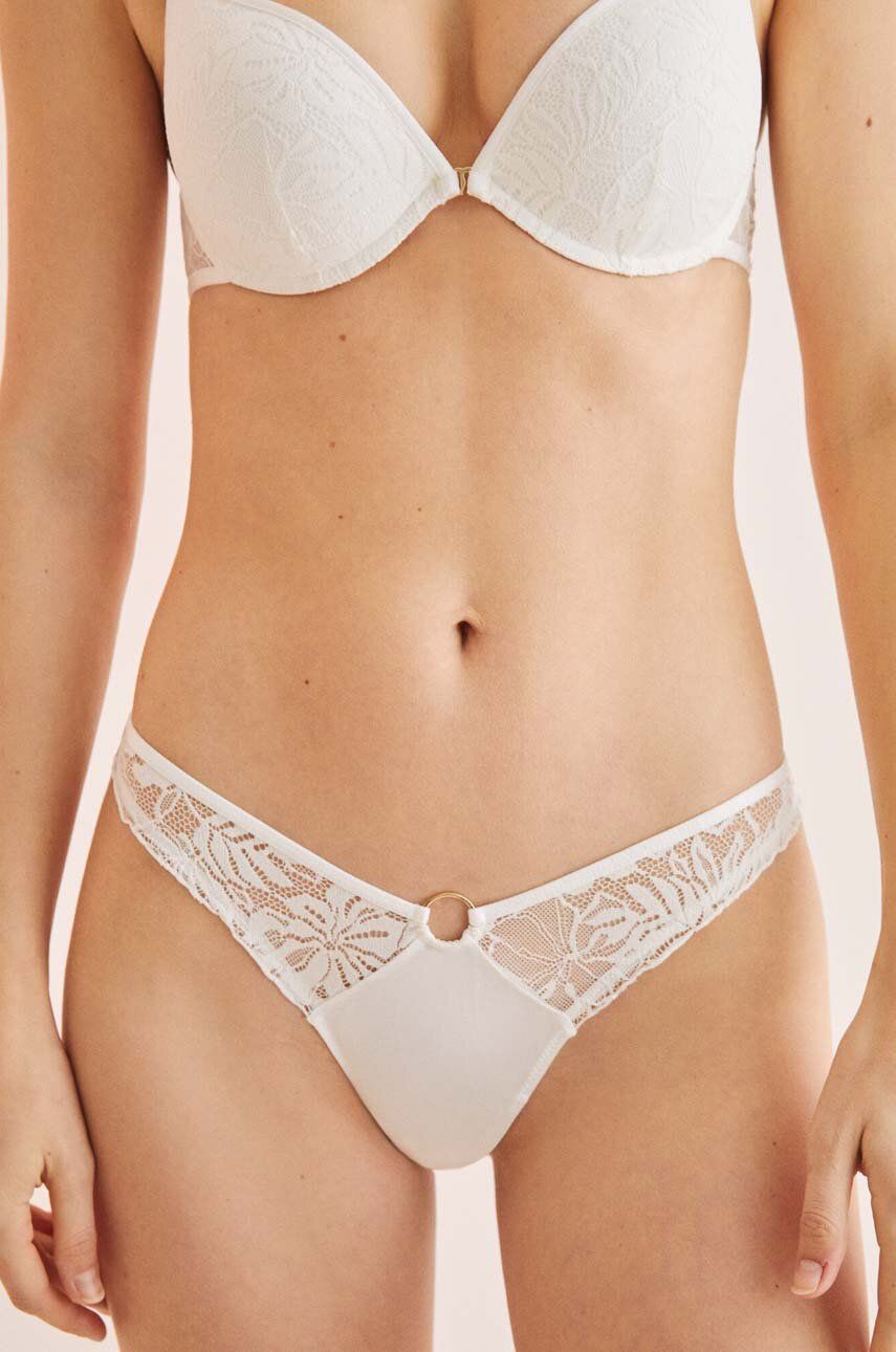 Kalhotky women′secret SUMMER FEMININE bílá barva, 4215848 - bílá -  89 % Polyamid