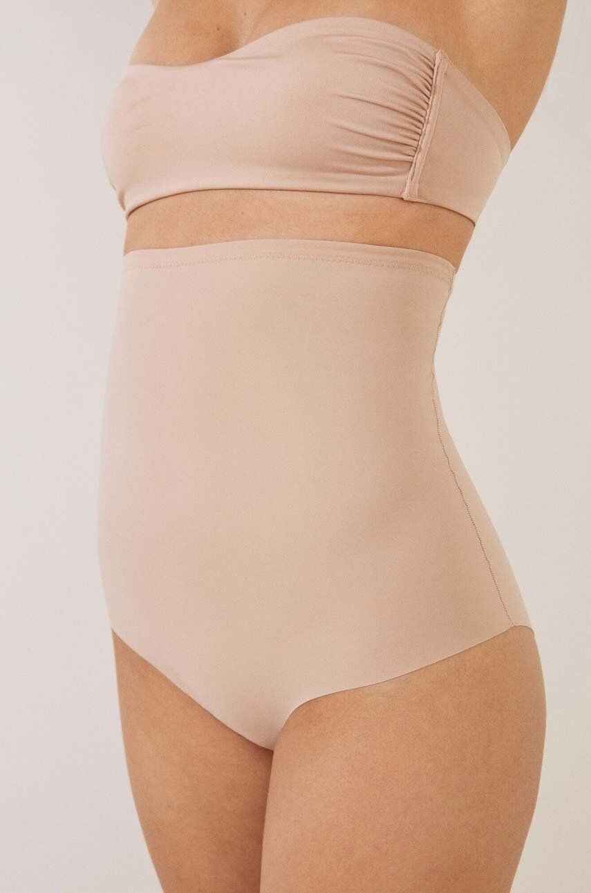 Tvarující kalhotky women′secret SHAPEWEAR MICRO THERMO-REGULATING béžová barva, 5182784 - béžová - 