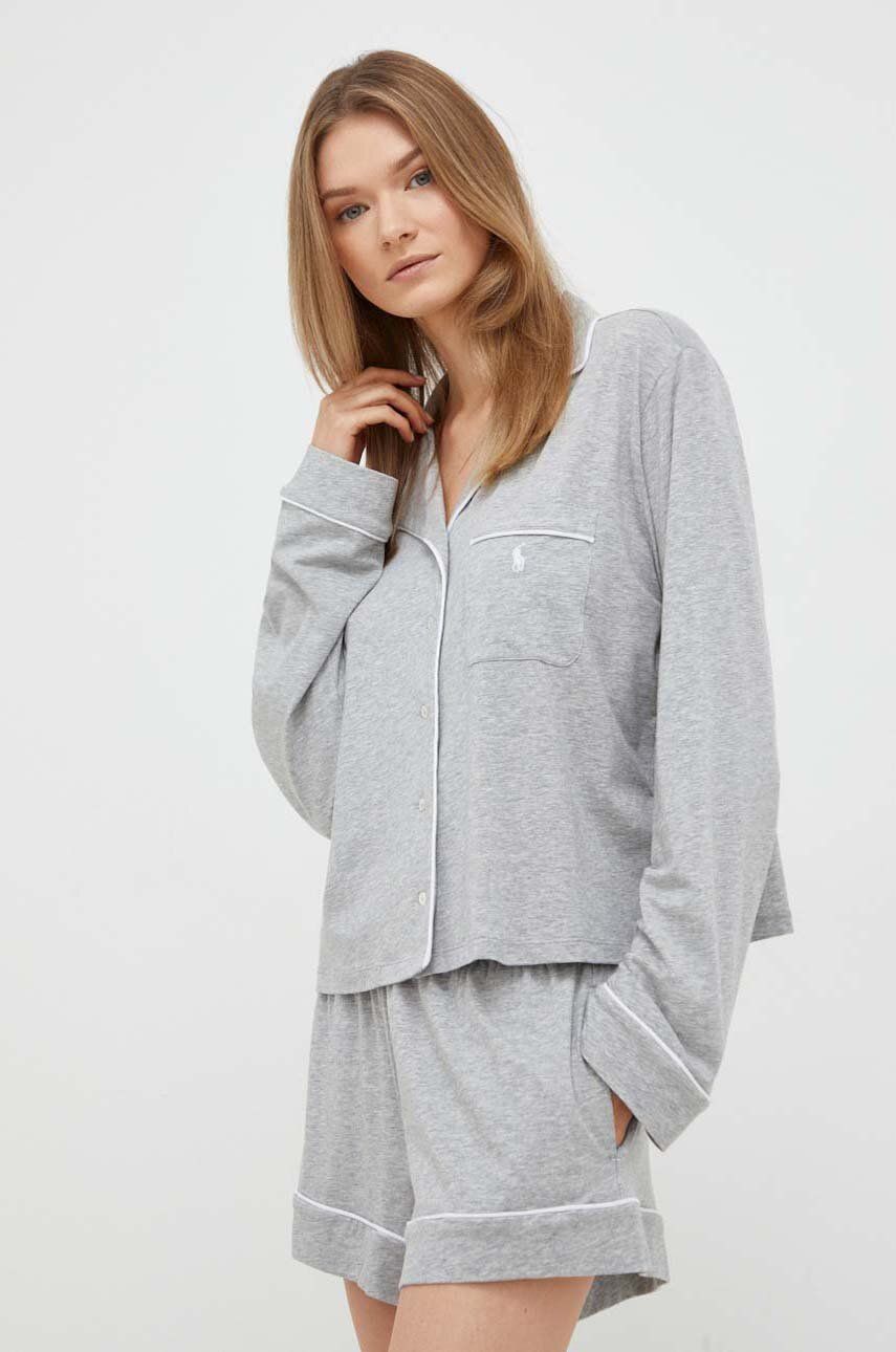 Levně Pyžamo Polo Ralph Lauren šedá barva, bavlněná