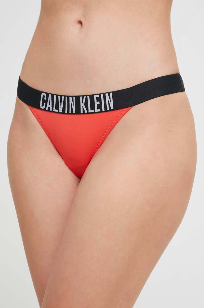 Levně Plavkové kalhotky Calvin Klein oranžová barva