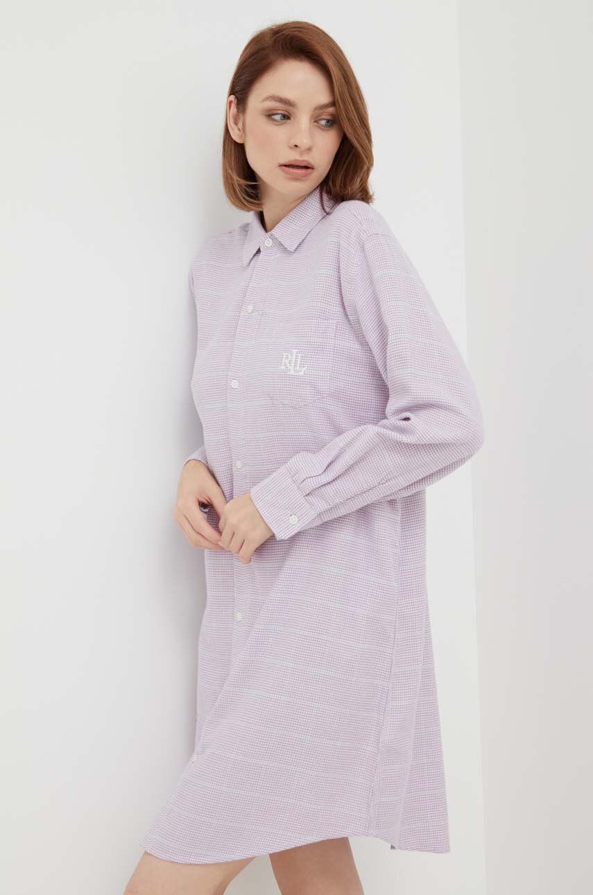 Levně Noční košilka Lauren Ralph Lauren dámská, fialová barva