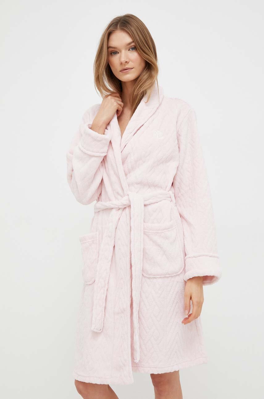 

Халат Lauren Ralph Lauren колір рожевий