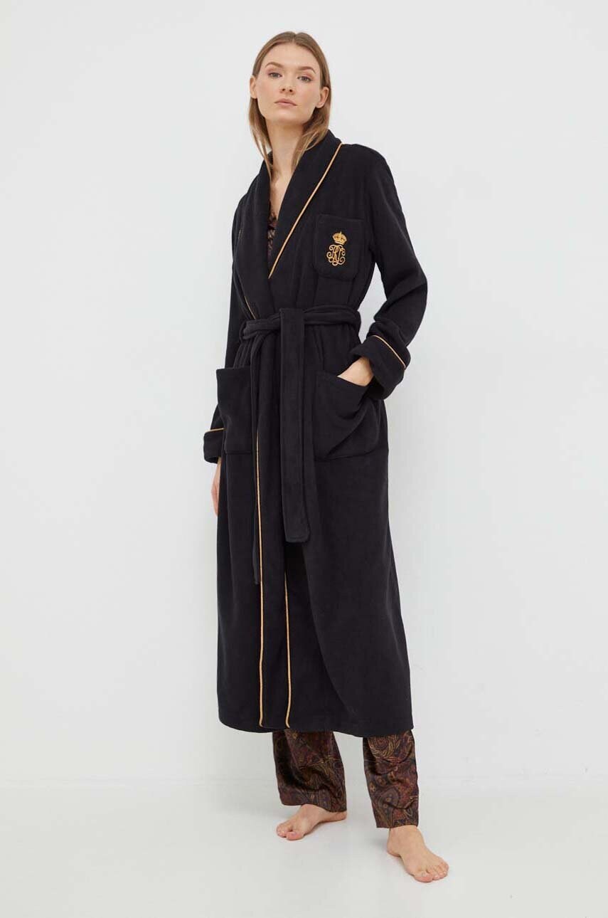

Халат Lauren Ralph Lauren колір чорний