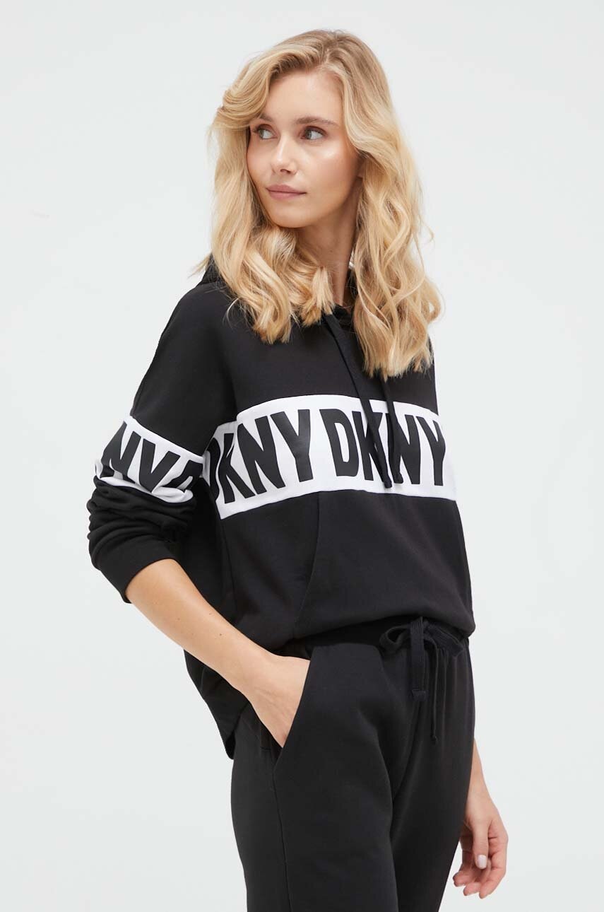 Dkny bluza pijama femei, culoarea negru