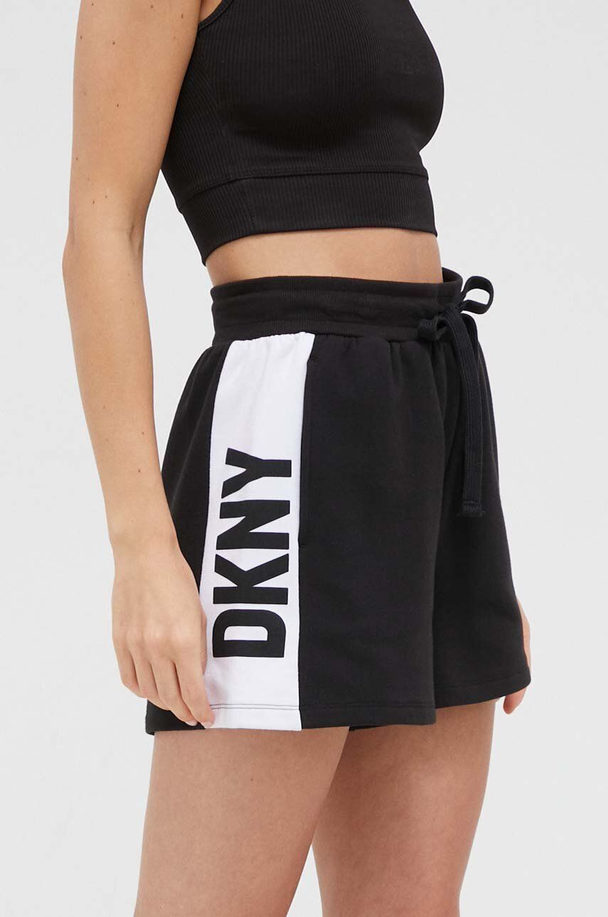 Dkny pantaloni scurti de pijama femei, culoarea negru