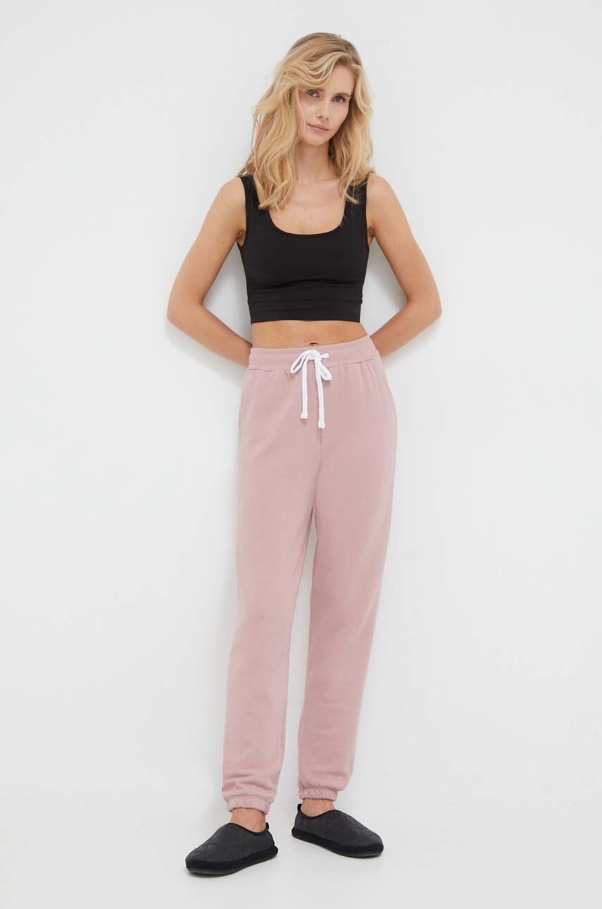 Dkny pantaloni de pijama femei, culoarea roz