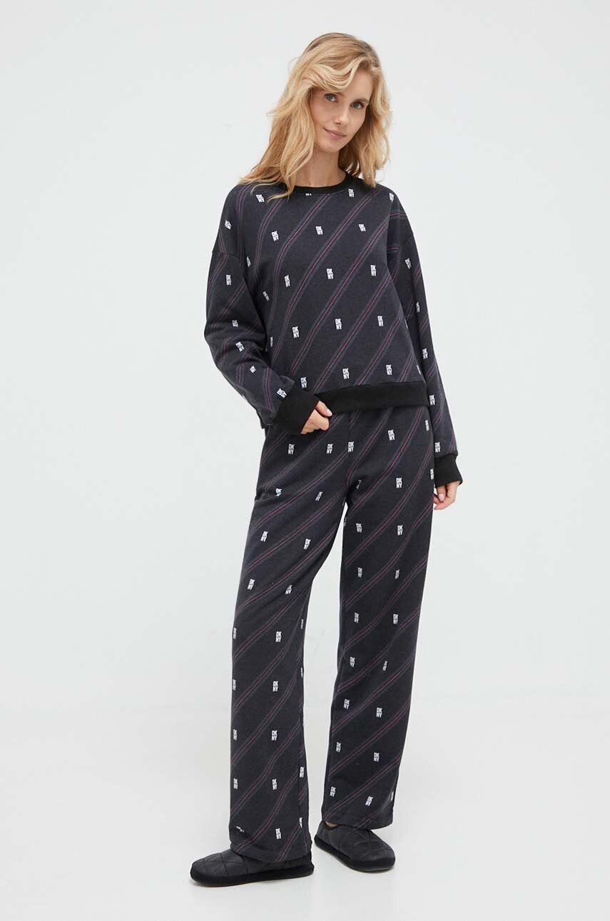 Dkny pijama femei, culoarea negru