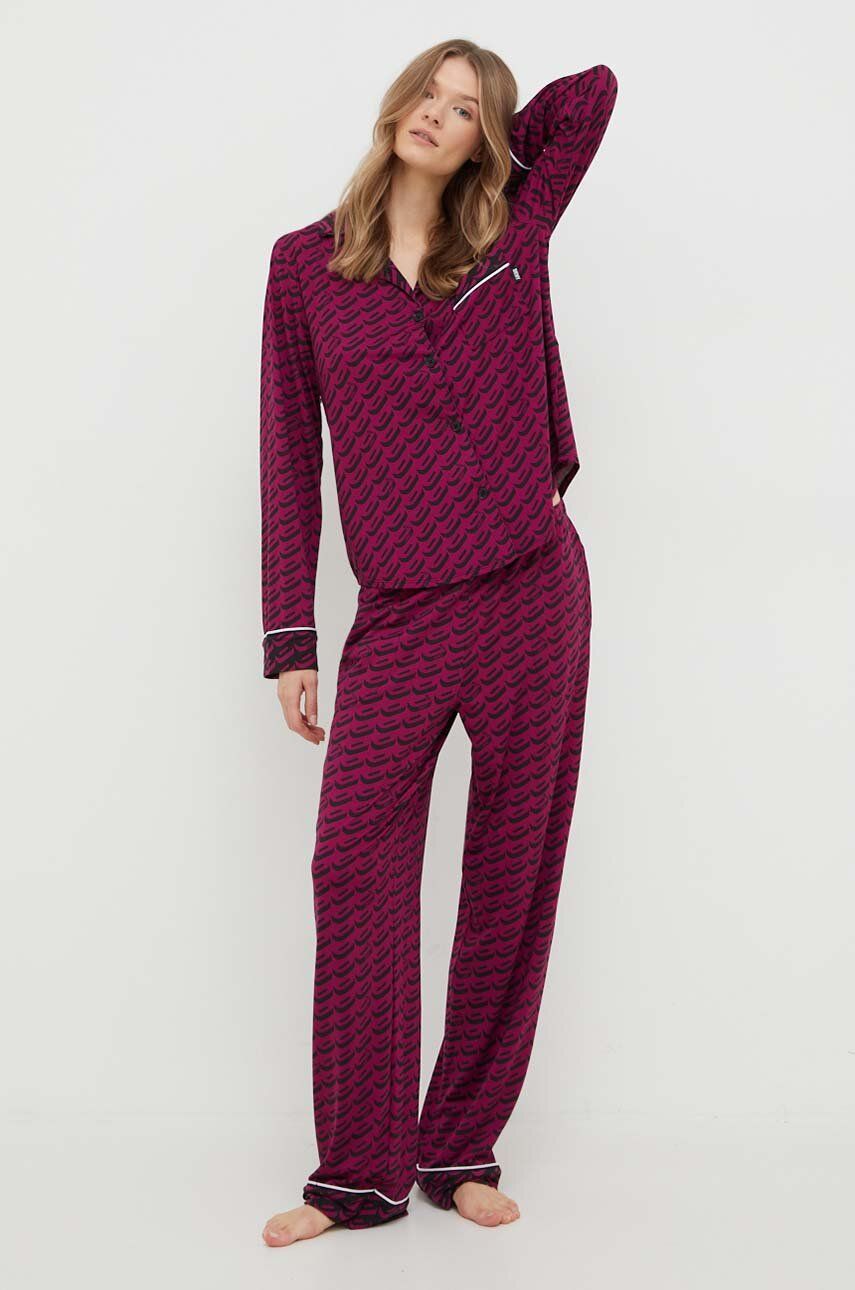 Dkny Pijama Femei, Culoarea Violet