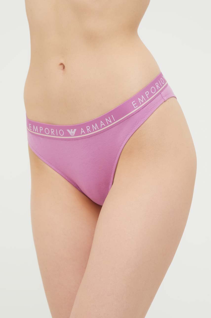 Emporio Armani Underwear Sutien și Chilot Brazilian Culoarea Violet