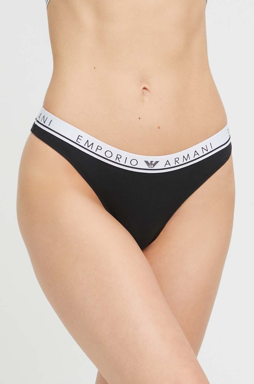 Emporio Armani Underwear Sutien și Chilot Brazilian Culoarea Neagră