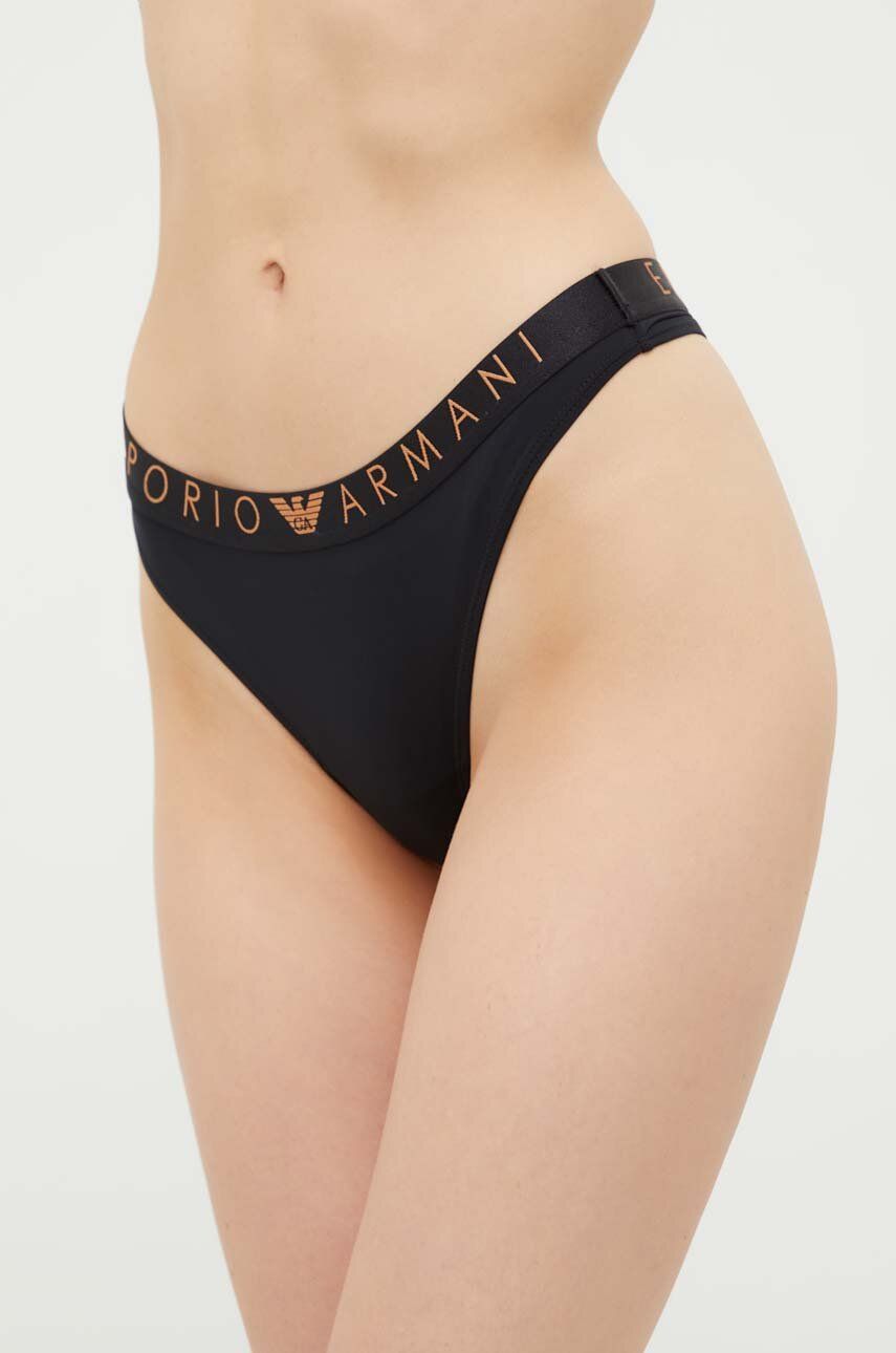 Emporio Armani Underwear tanga 2-pack culoarea negru