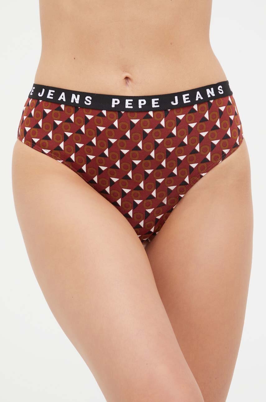 Kalhotky Pepe Jeans vínová barva - burgundské - 47 % Bavlna