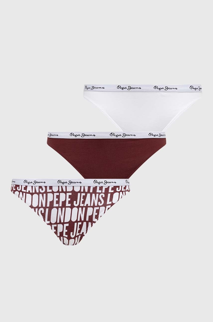 Pepe Jeans Tanga 3-pack Culoarea Rosu